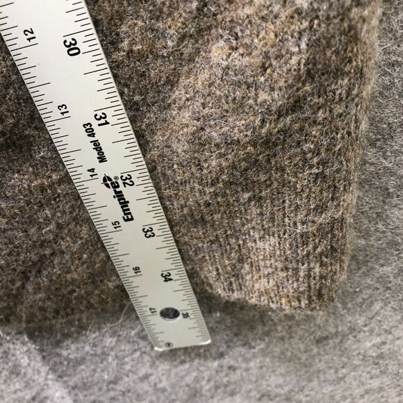 H&M Longline Cardigan Womens XS Brown Open Front Soft Fuzzy Balloon Sleeve - Picture 8 of 8